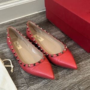 Valentino Red Rockstud Women's Flats